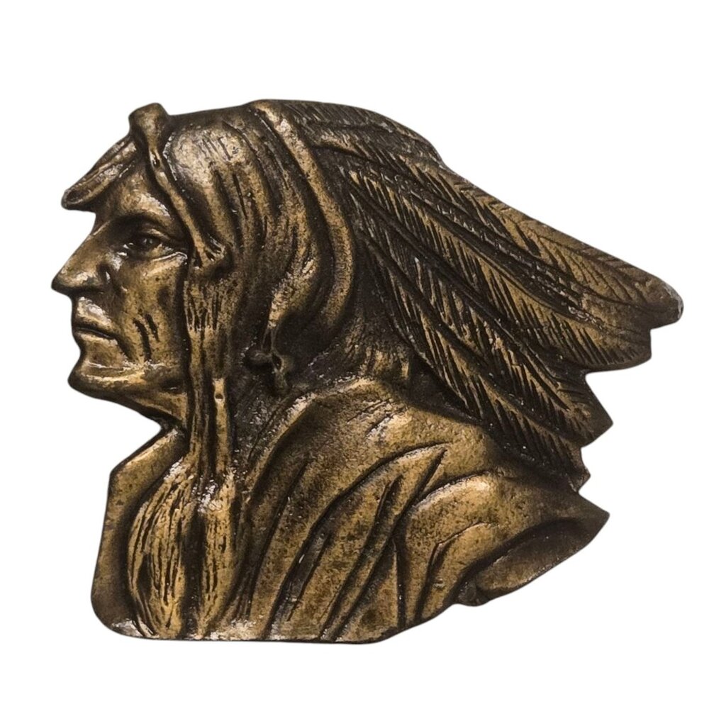 Native American Belt Buckle Indian Chief Vintage Cowboy Western Wear